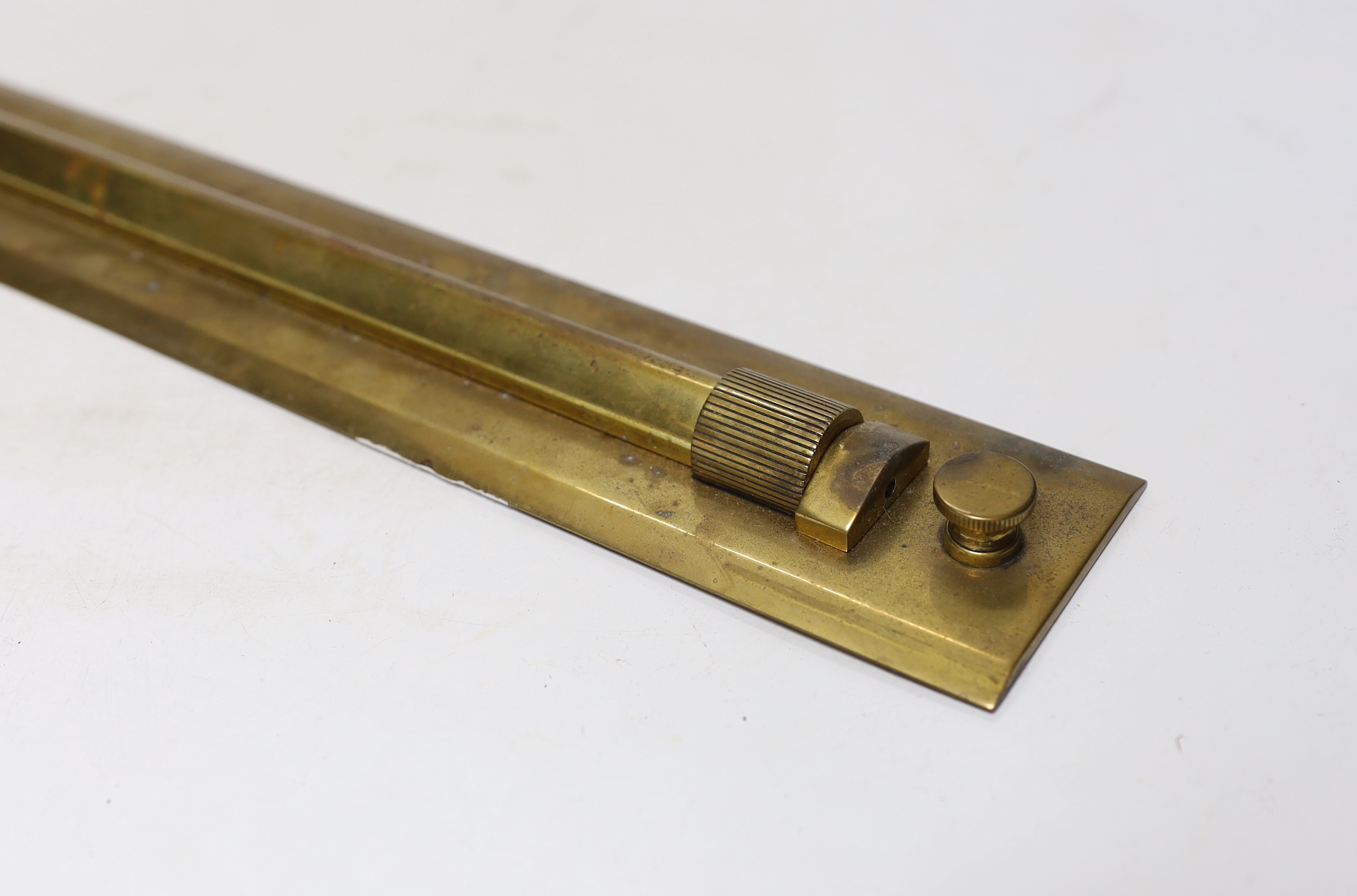 A military brass parallel ruler, Board of Ordnance broad arrow, serial number 3938